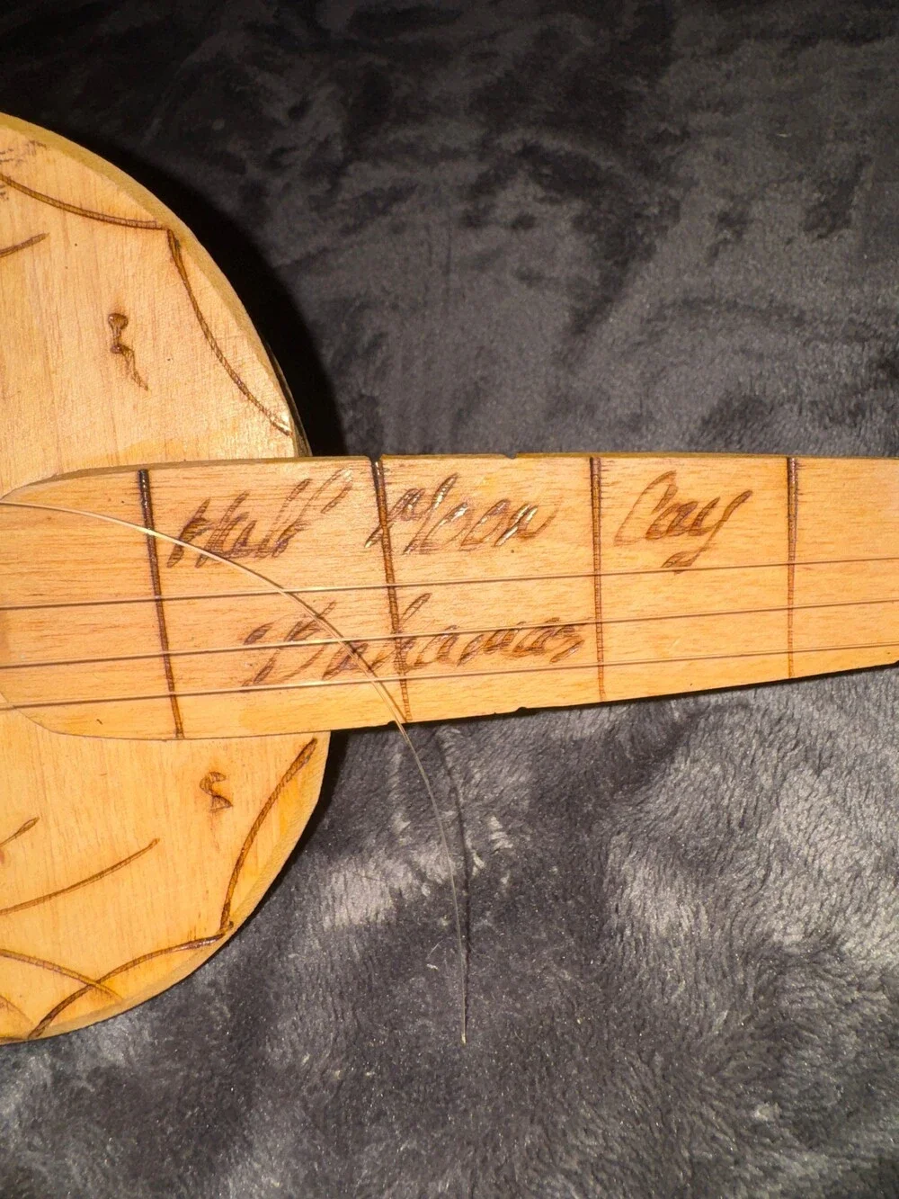 Half Moon Bay Handmade Wooden String Instrument Palm Tree Carved
